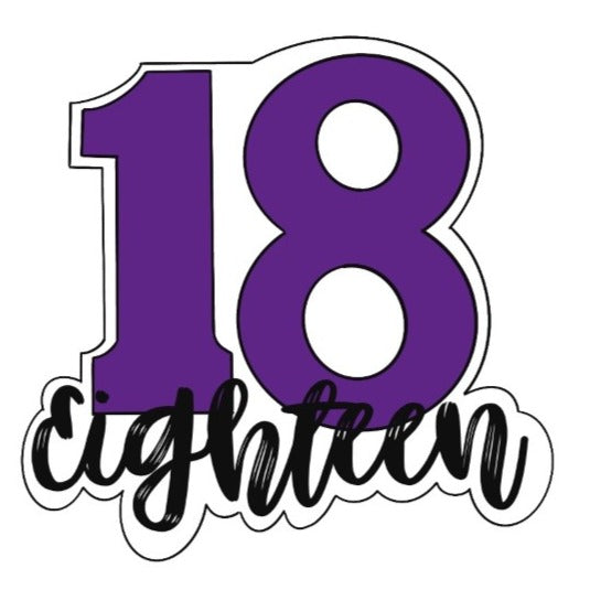 18 with lettering