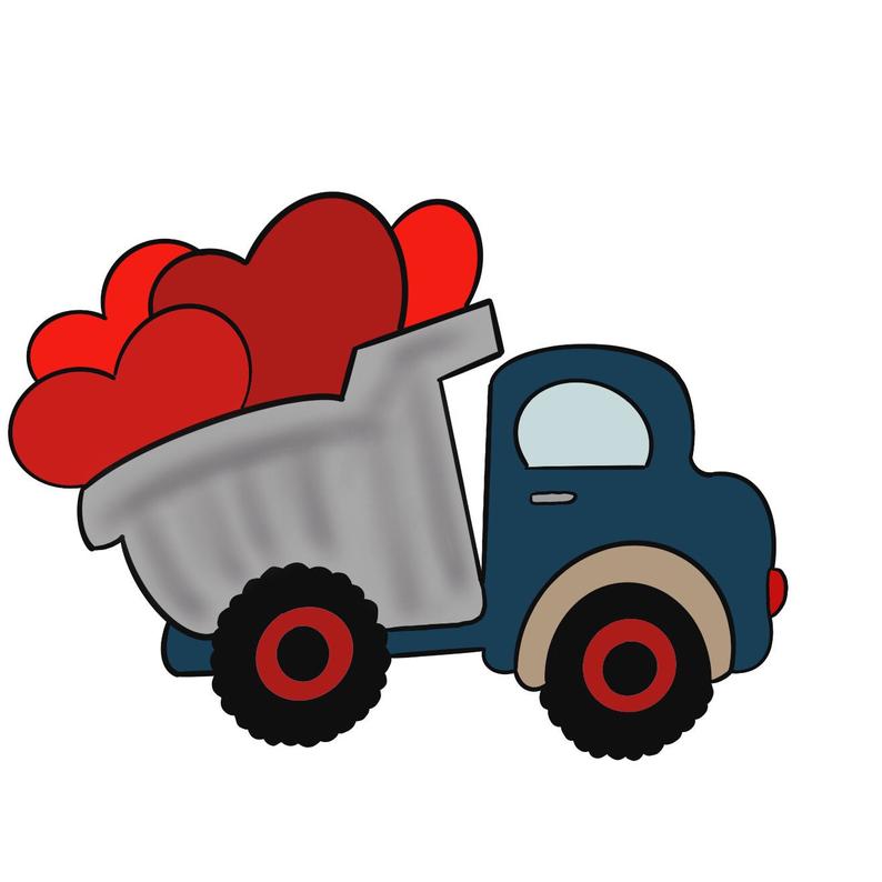 Dump Truck with Hearts