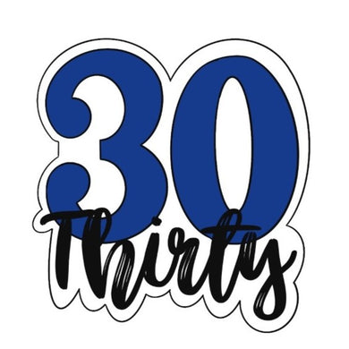 30 with lettering