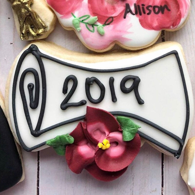 Diploma with Florals Cookie Cutter