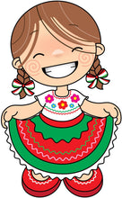 Load image into Gallery viewer, Mexican Girl Holding Dress Cookie Cutter