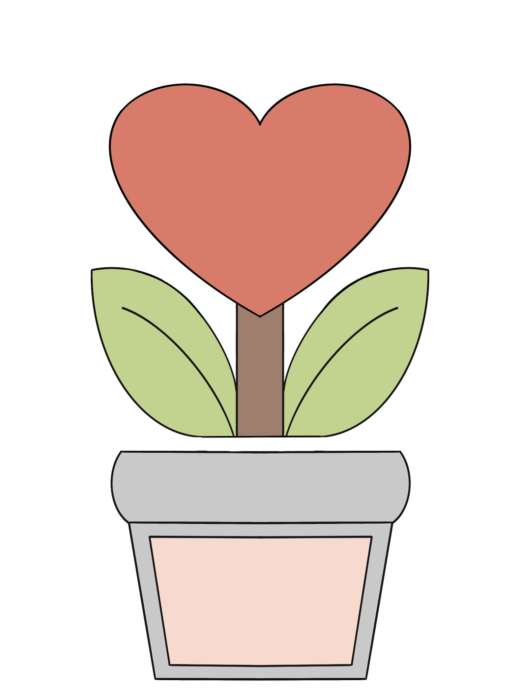 2 pc Potted Heart Flower