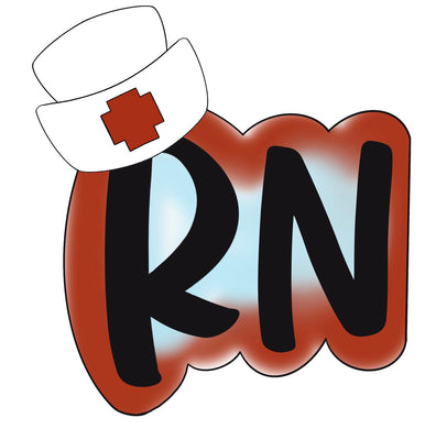 RN Word with Nurse Cap