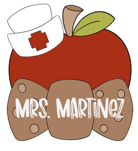Nurse Apple w/ Bandaid Banner