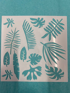 Tropical Leaves 3 Stencil