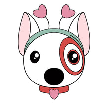 Load image into Gallery viewer, Bullseye Pup Head with Heart Headband