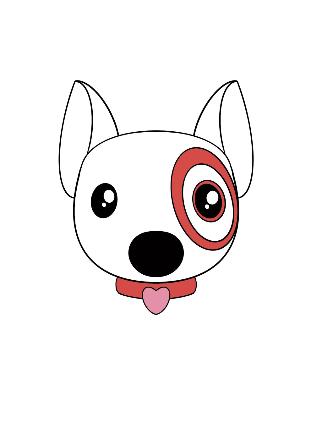 Bullseye Pup Head with Collar