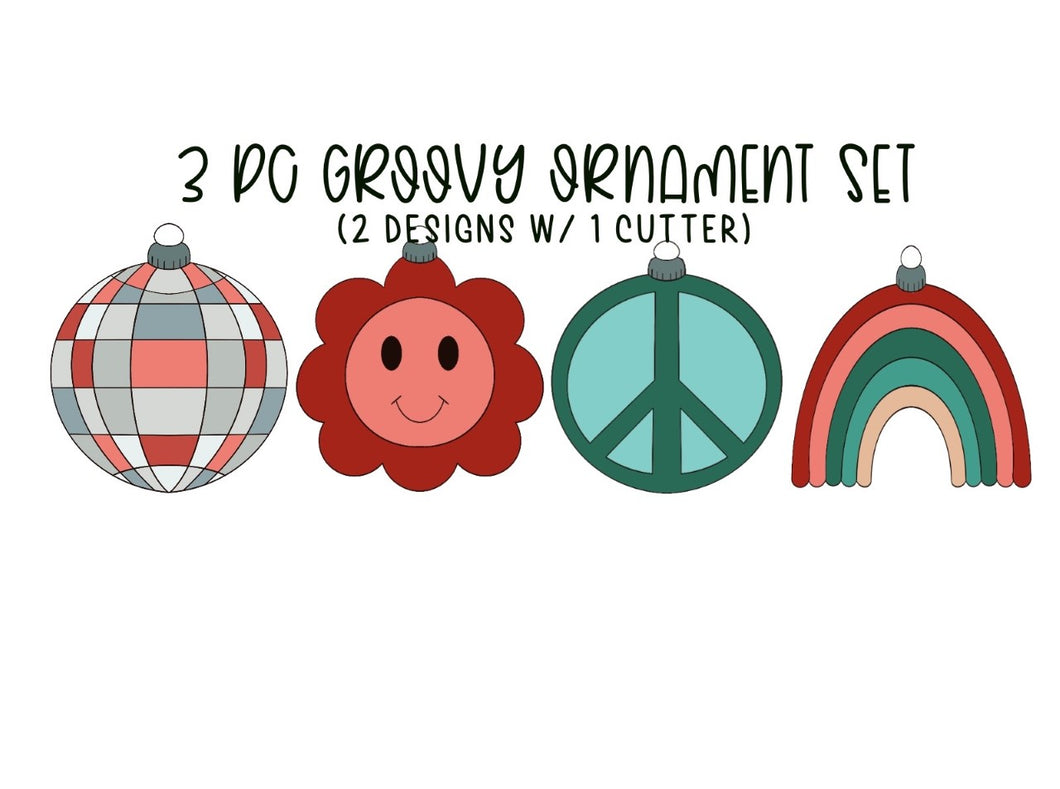 3 Pc Groovy Ornament Set