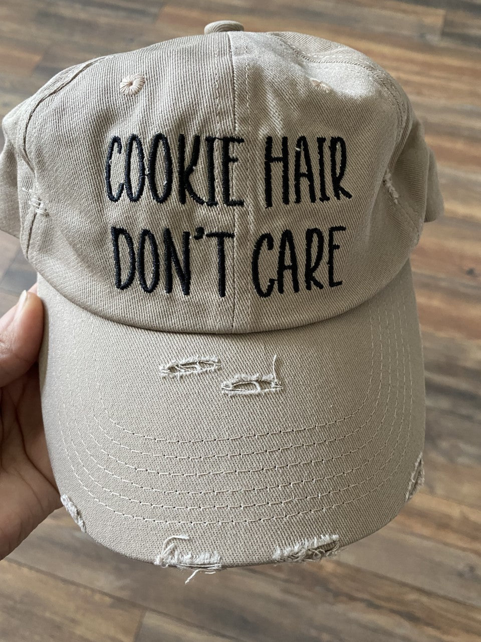 Cookie Hair Don't Care Distressed Cap