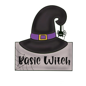 BW Witch Hat Plaque