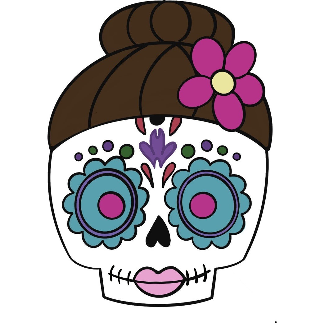 Day of Dead Skull with Bun
