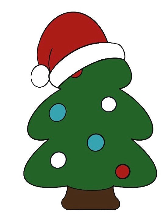 Tree with Santa Hat