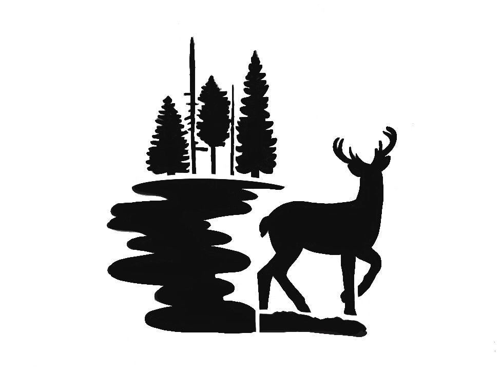 Deer Silhouette Stencil
